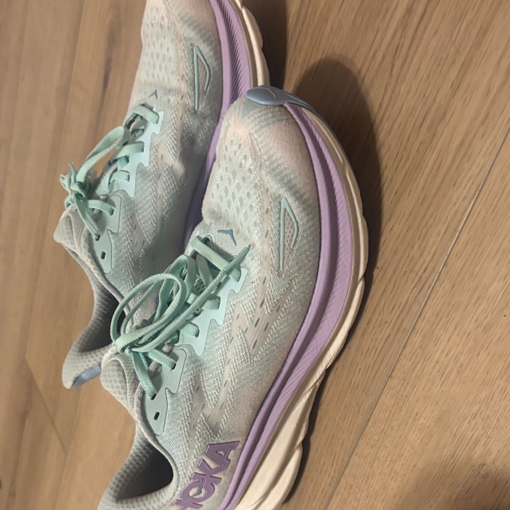 Hoka Women's Athletic Shoes - Mint Green and Lavender